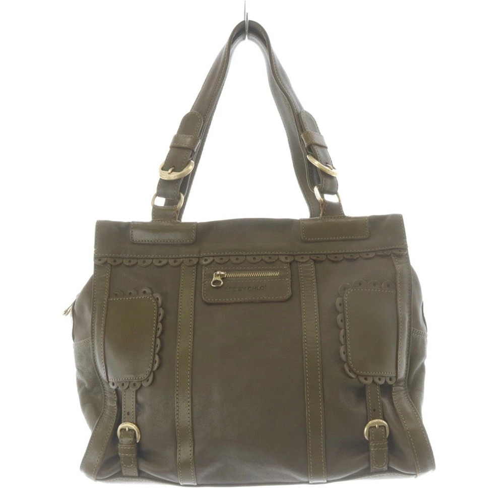 See by Chloe Leather Tote Bag Khaki Green